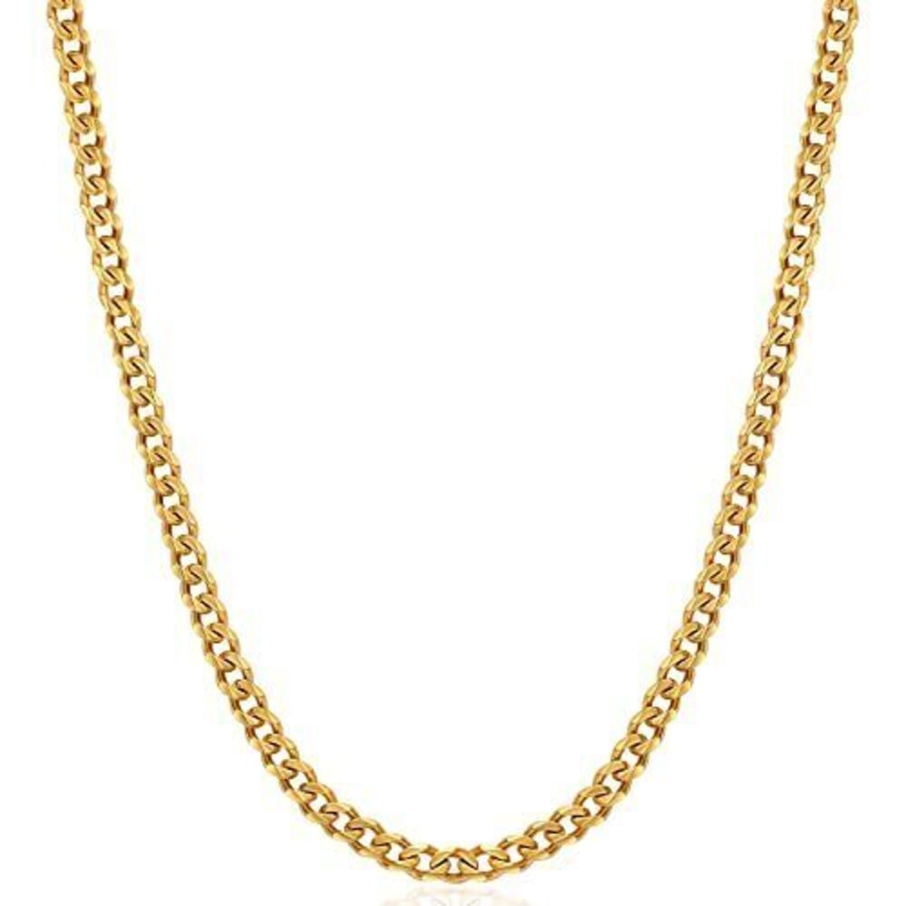 4898 3.5mm Gold Chains , 18K Gold Plated Necklace Chains, Stainless Steel